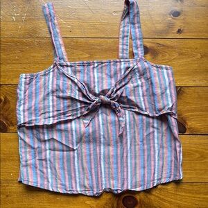 Striped Tie-Front Women’s Top